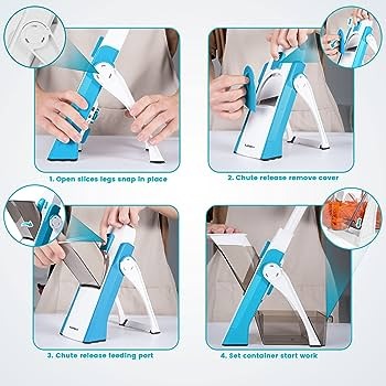 Mandoline Slicer | Safe Adjustable Vegetable Cutter | Multi-Purpose Kitchen Chopper & Manual Grater (Random Colour)