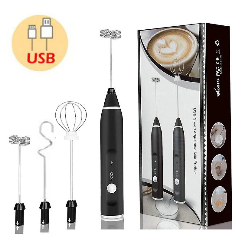 Rechargeable Coffee Beater | USB-Powered Milk Frother & High-Speed Stainless Steel Whisk Mixer