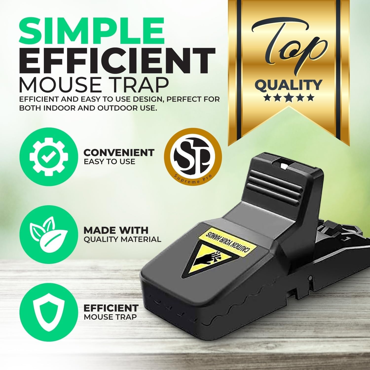 Durable Mouse Trap (Pack of 3) – Reusable Rodent Catcher for Home, Kitchen & Office