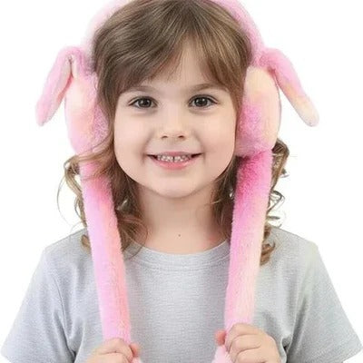 Dancing Bunny Earmuffs with Sound Effect & Movable Ears | Soft Plush Winter Ear Warmers for Kids & Adults