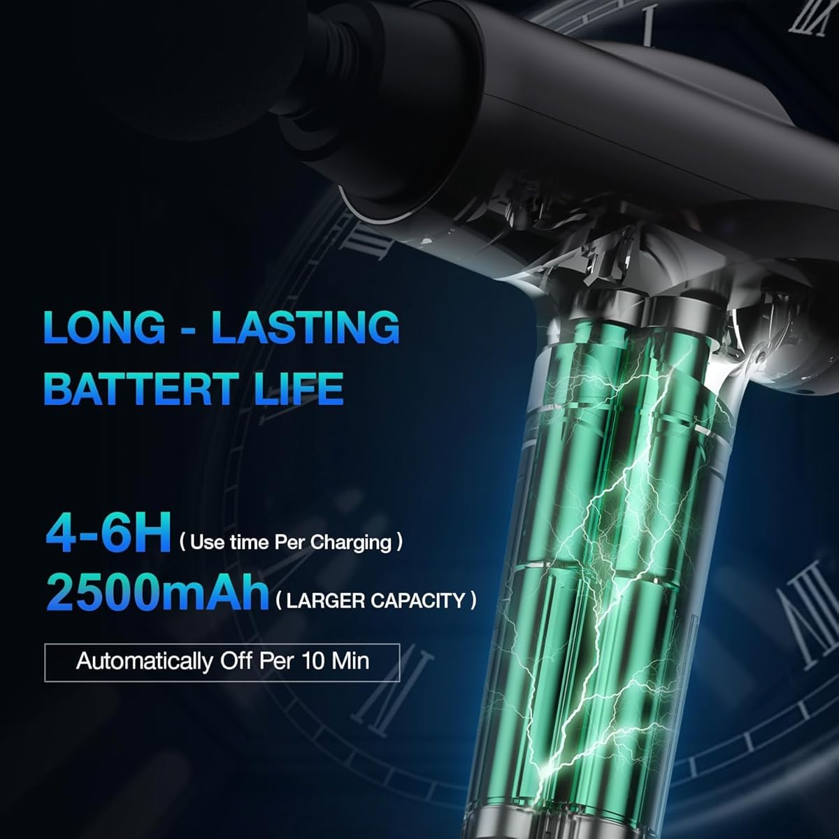 4-in-1 Massage Gun | Deep Tissue Percussion Massager with 4 Attachments | Handheld Electric Muscle Therapy Device