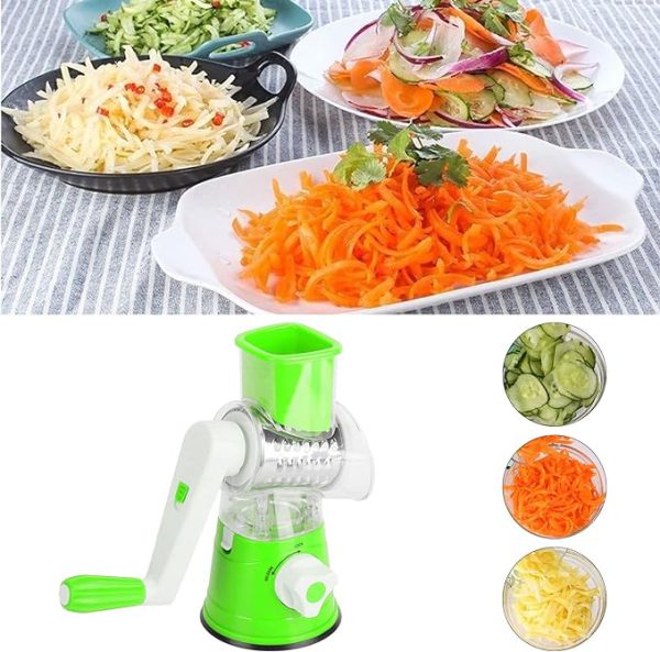 TableTop Drum Grater – Manual Vegetable Cutter, Slicer & Grater | Multi-Functional Kitchen Gadget (Random Color)