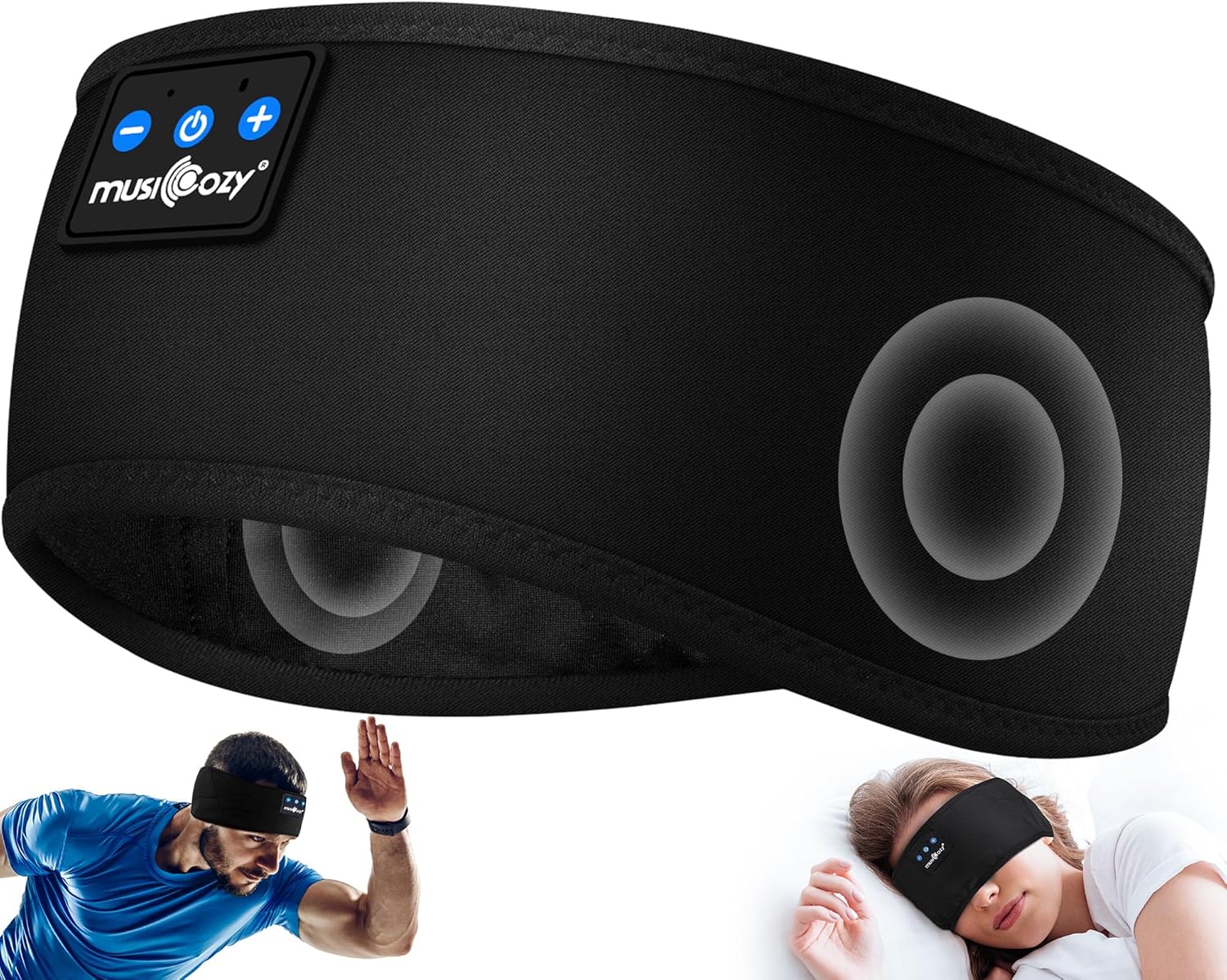 Wireless Bluetooth Music Headband – Soft Headband with Built-In Headphones