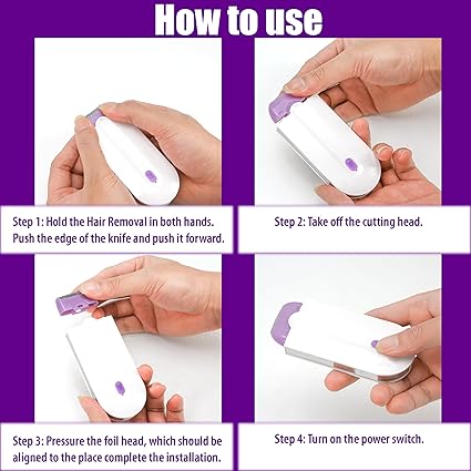 Painless Electric Hair Removal Device for Women | Safe & Gentle Facial & Body Hair Remover