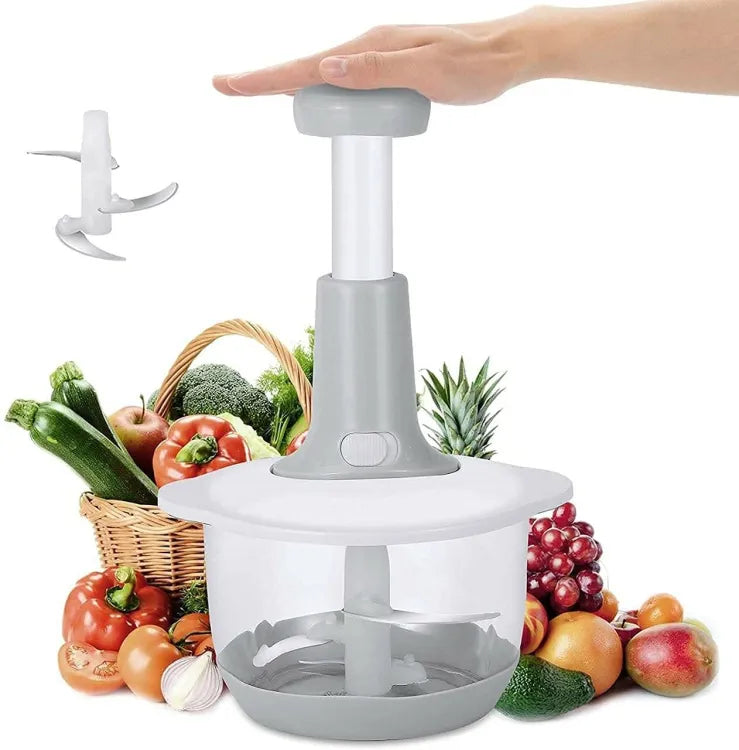 Manual Hand Push Chopper – 2 Liter Multi-Functional Vegetable & Meat Grinder (Random Color)