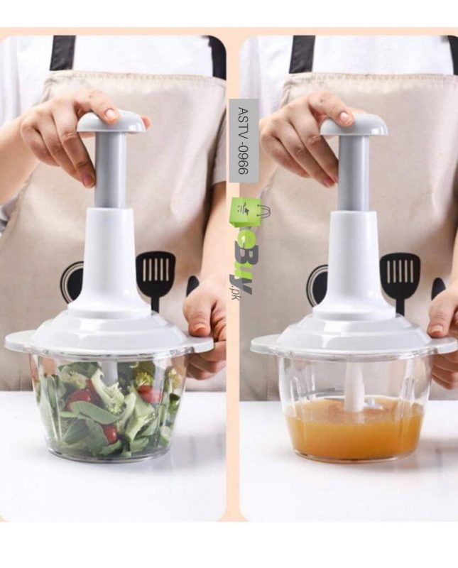 Manual Hand Push Chopper – 2 Liter Multi-Functional Vegetable & Meat Grinder (Random Color)