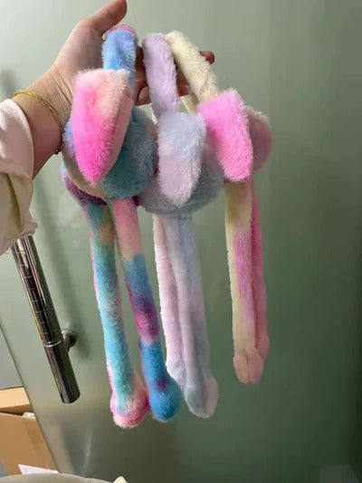 Dancing Bunny Earmuffs with Sound Effect & Movable Ears | Soft Plush Winter Ear Warmers for Kids & Adults