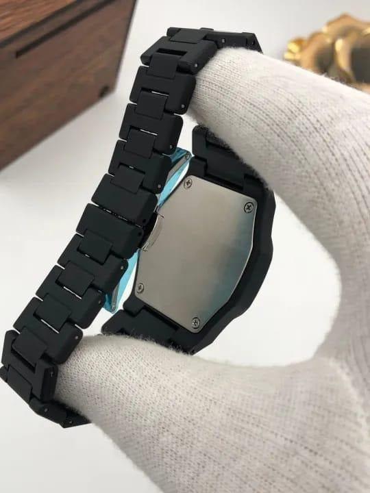 The Noir Eastern Minimalist – Matte Black Octagonal Timepiece (Without Box)