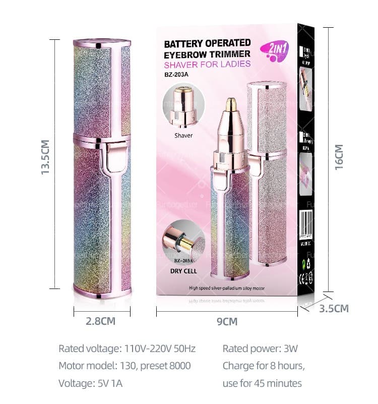 2-in-1 Electric Trimmer & Shaver – Painless Facial Hair Remover for Women