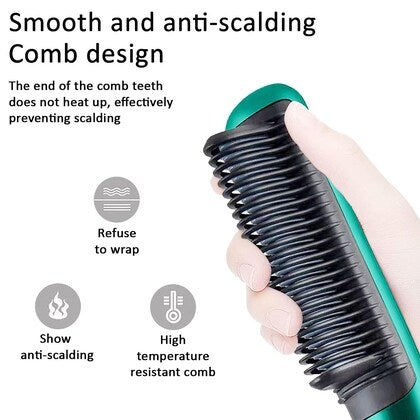 909 Hair Straightener Brush | 6 Heating Modes Electric Hair Straightener Comb | Fast & Easy Styling (Random Color)
