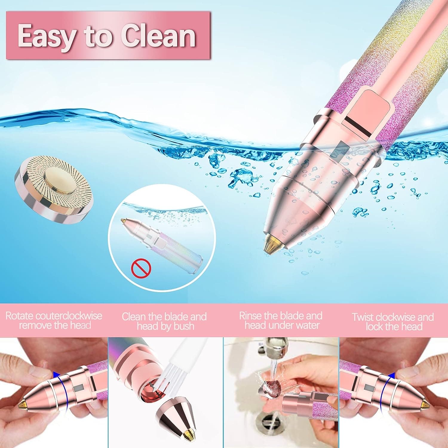 2-in-1 Electric Trimmer & Shaver – Painless Facial Hair Remover for Women