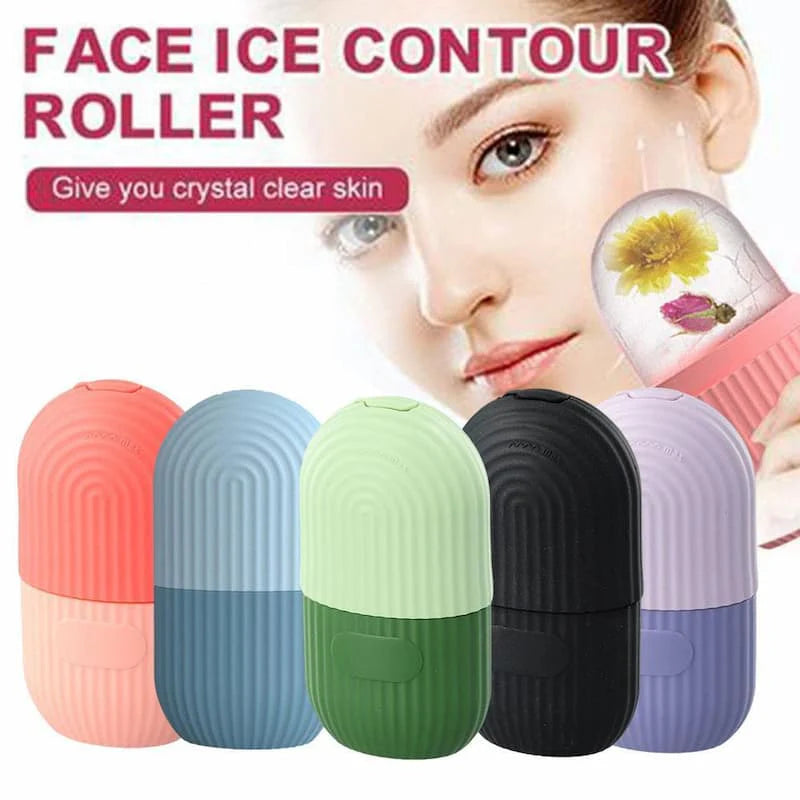 🧊 Silicone Facial Ice Roller – Skin Soothing & Glow Massager