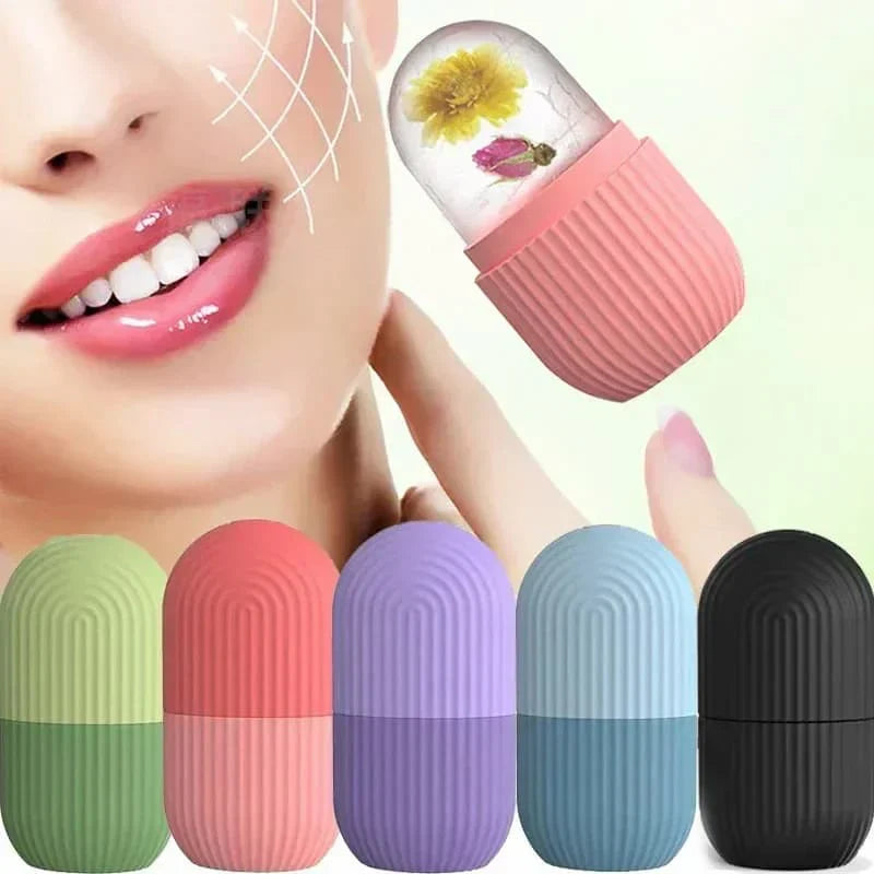 🧊 Silicone Facial Ice Roller – Skin Soothing & Glow Massager