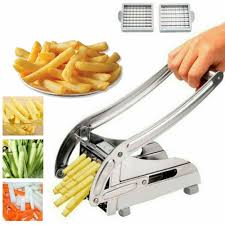 Stainless Steel French Fries Potato Cutter – Double Blade High Efficiency Vegetable Slicer