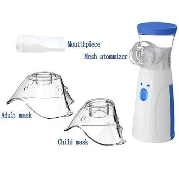 Portable Mesh Nebulizer – Quiet USB Rechargeable Inhaler for Kids & Adults