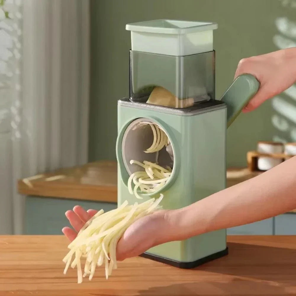 Multifunctional Manual Rotary Vegetable Cutter & Cheese Grater Shredder