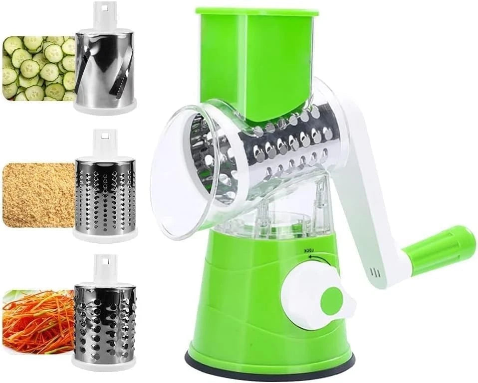 TableTop Drum Grater – Manual Vegetable Cutter, Slicer & Grater | Multi-Functional Kitchen Gadget (Random Color)