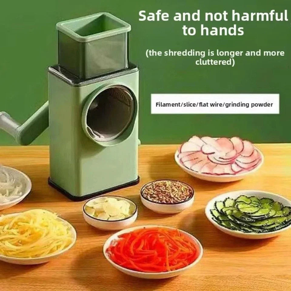 Multifunctional Manual Rotary Vegetable Cutter & Cheese Grater Shredder