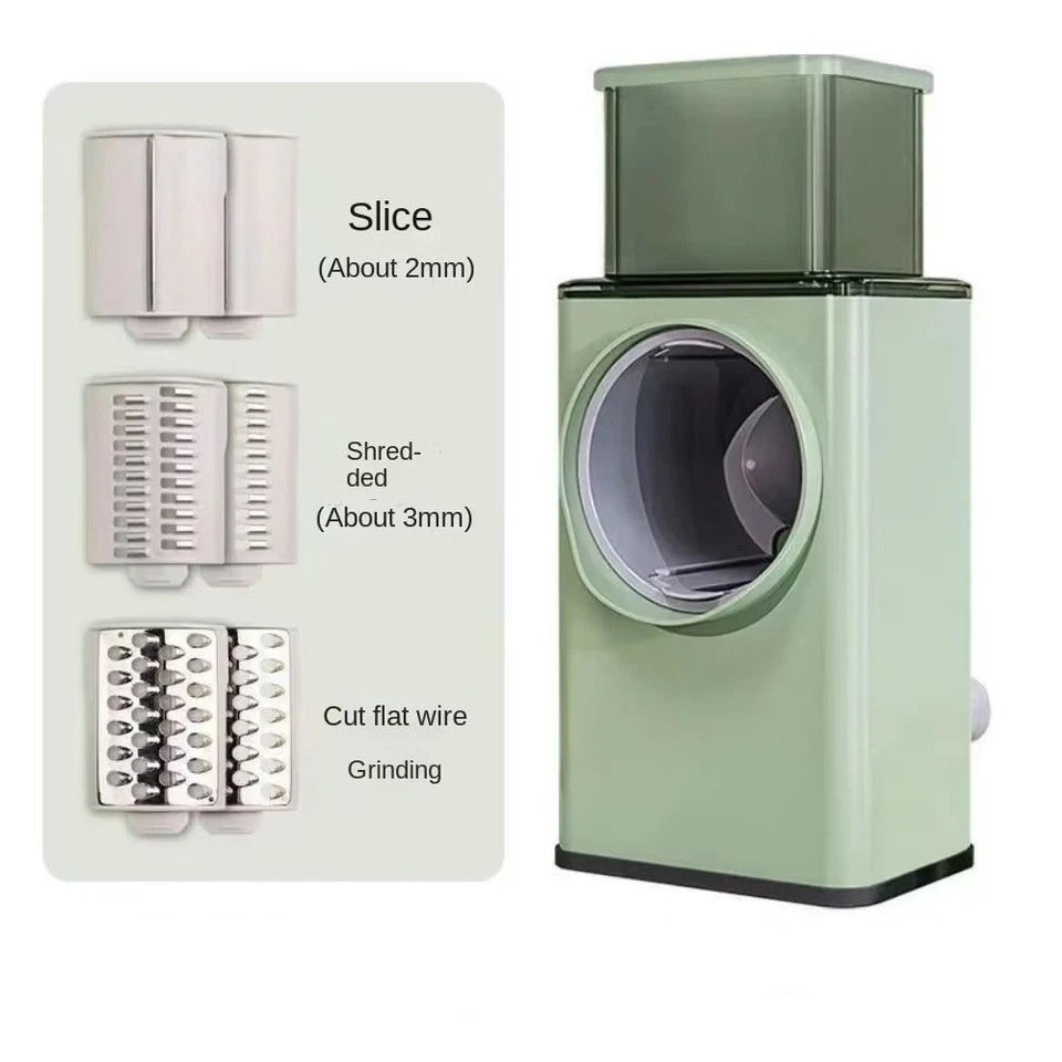 Multifunctional Manual Rotary Vegetable Cutter & Cheese Grater Shredder