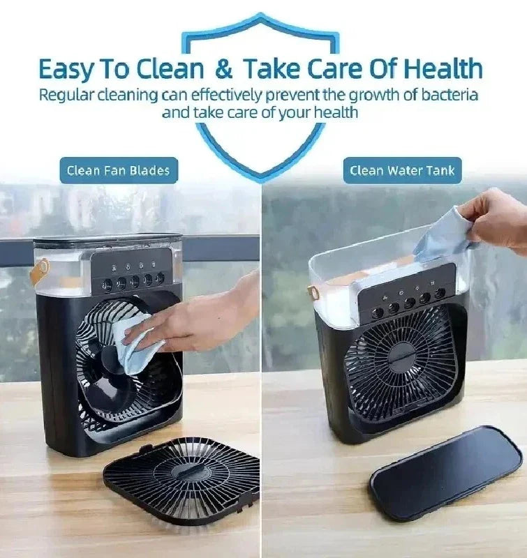 Mini Portable Air Conditioner & Mini AC Fan – USB Rechargeable Personal Cooling Fan