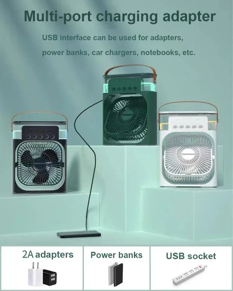 Mini Portable Air Conditioner & Mini AC Fan – USB Rechargeable Personal Cooling Fan