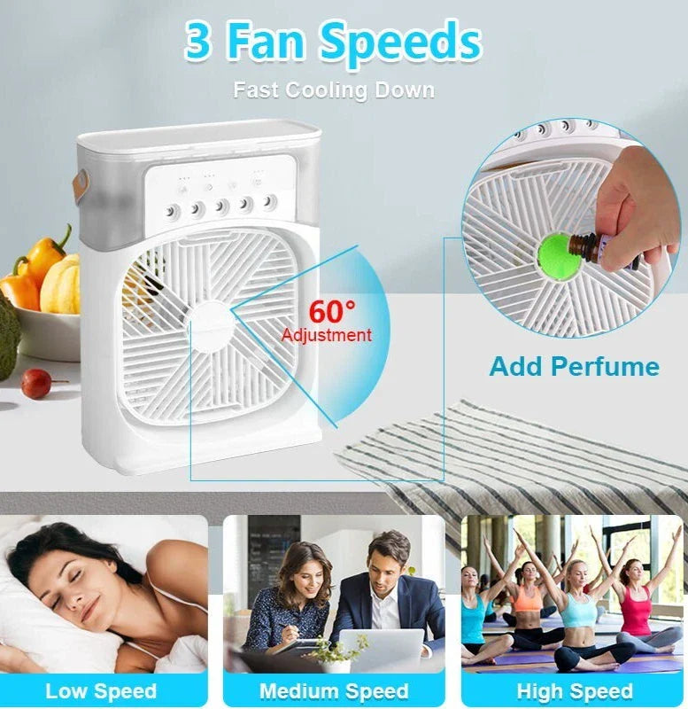 Mini Portable Air Conditioner & Mini AC Fan – USB Rechargeable Personal Cooling Fan