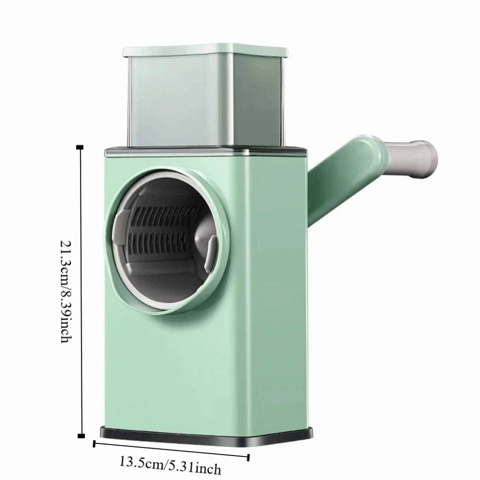 Multifunctional Manual Rotary Vegetable Cutter & Cheese Grater Shredder