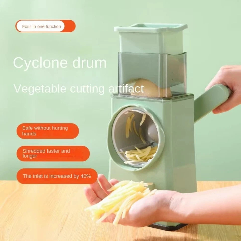 Multifunctional Manual Rotary Vegetable Cutter & Cheese Grater Shredder