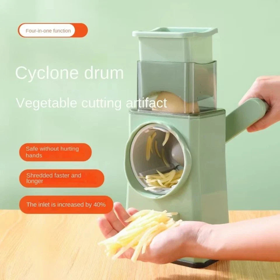 Multifunctional Manual Rotary Vegetable Cutter & Cheese Grater Shredder