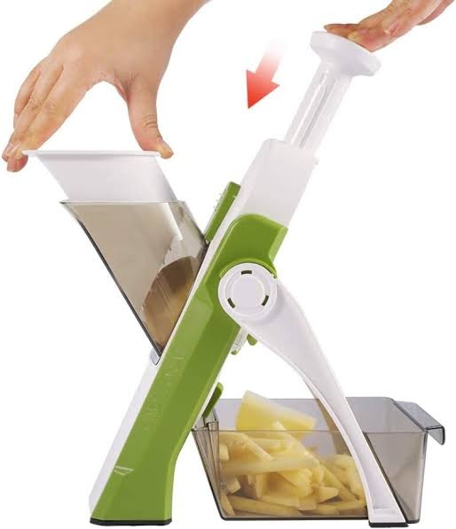 Mandoline Slicer | Safe Adjustable Vegetable Cutter | Multi-Purpose Kitchen Chopper & Manual Grater (Random Colour)
