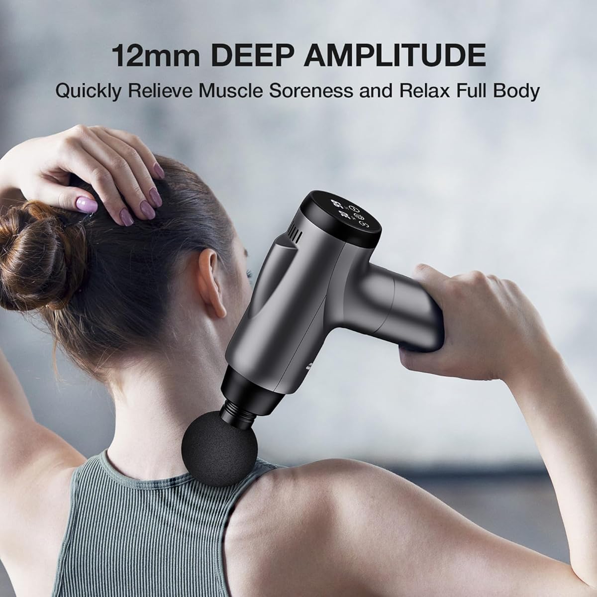 4-in-1 Massage Gun | Deep Tissue Percussion Massager with 4 Attachments | Handheld Electric Muscle Therapy Device