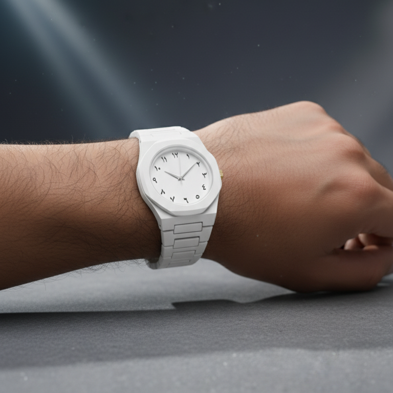 Full White Aura Watch – Minimalist Stylish Design | Lightweight & Compact | Perfect for Daily Wear & Fashion (Without Box)