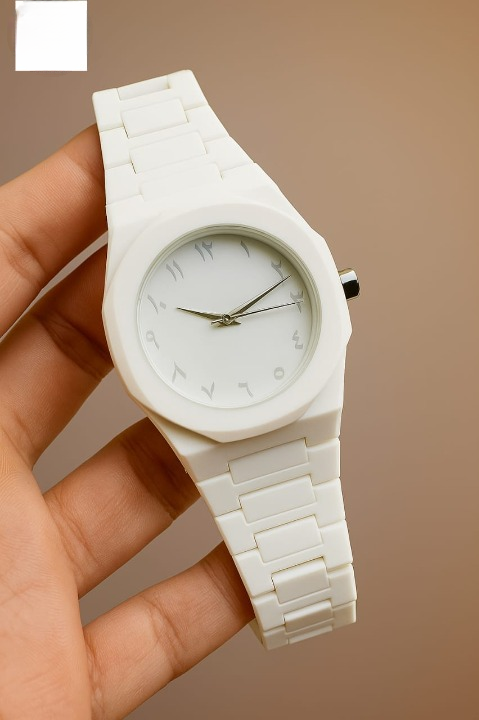 Full White Aura Watch – Minimalist Stylish Design | Lightweight & Compact | Perfect for Daily Wear & Fashion (Without Box)