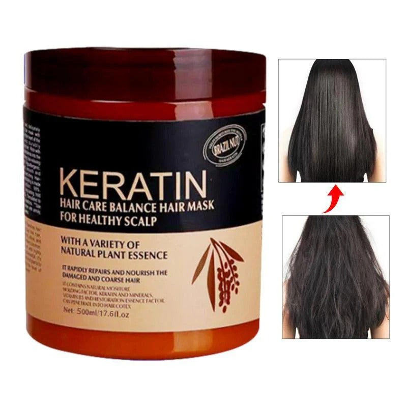 Professional Keratin Hair Repair Mask – Deep Conditioning Treatment for Frizzy, Damaged & Chemically Treated Hair (500ml)