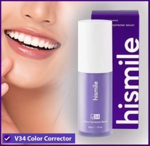 Hismile V34 Teeth Colour Corrector Serum 30ml | Instant Teeth Brightening | Purple Serum
