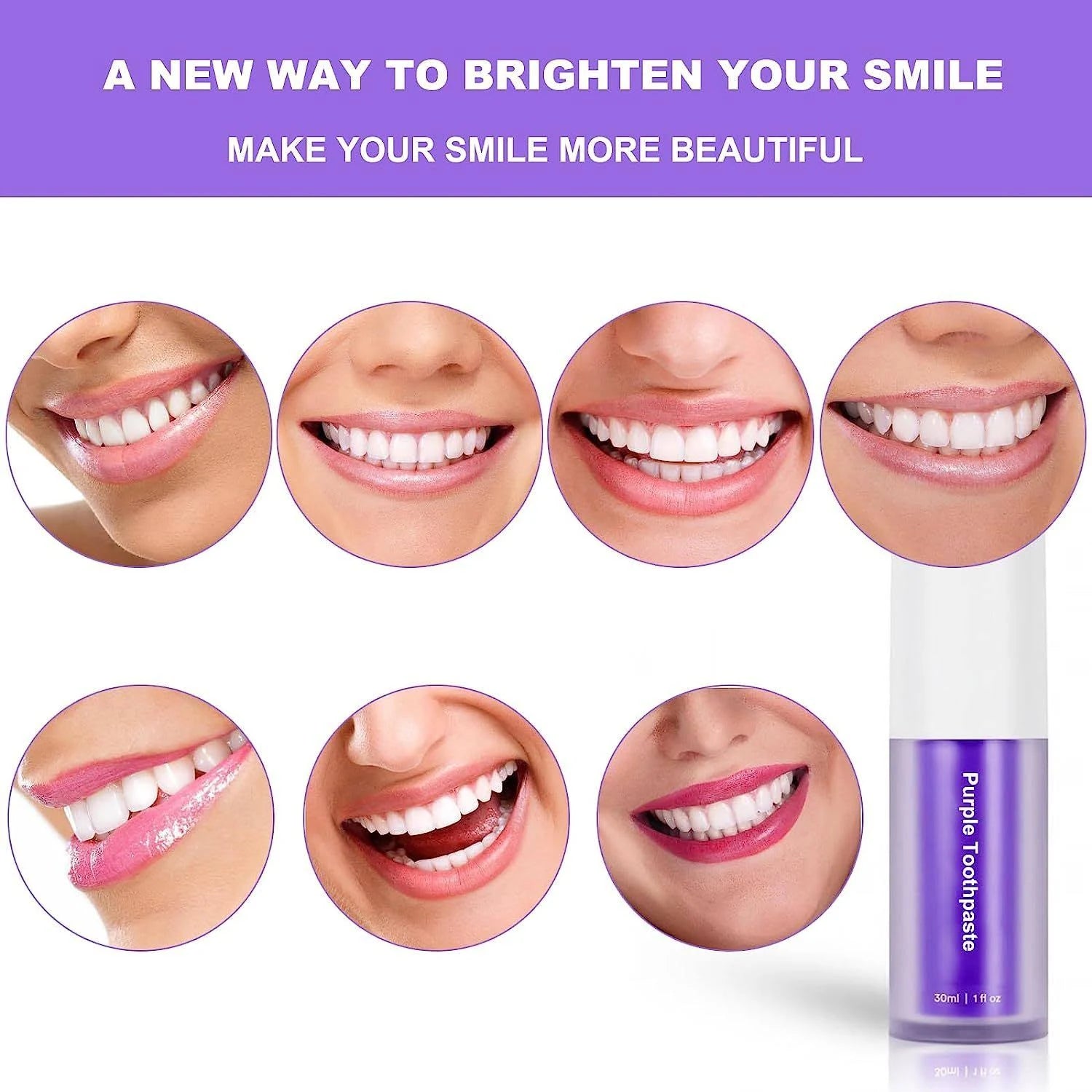 Hismile V34 Teeth Colour Corrector Serum 30ml | Instant Teeth Brightening | Purple Serum